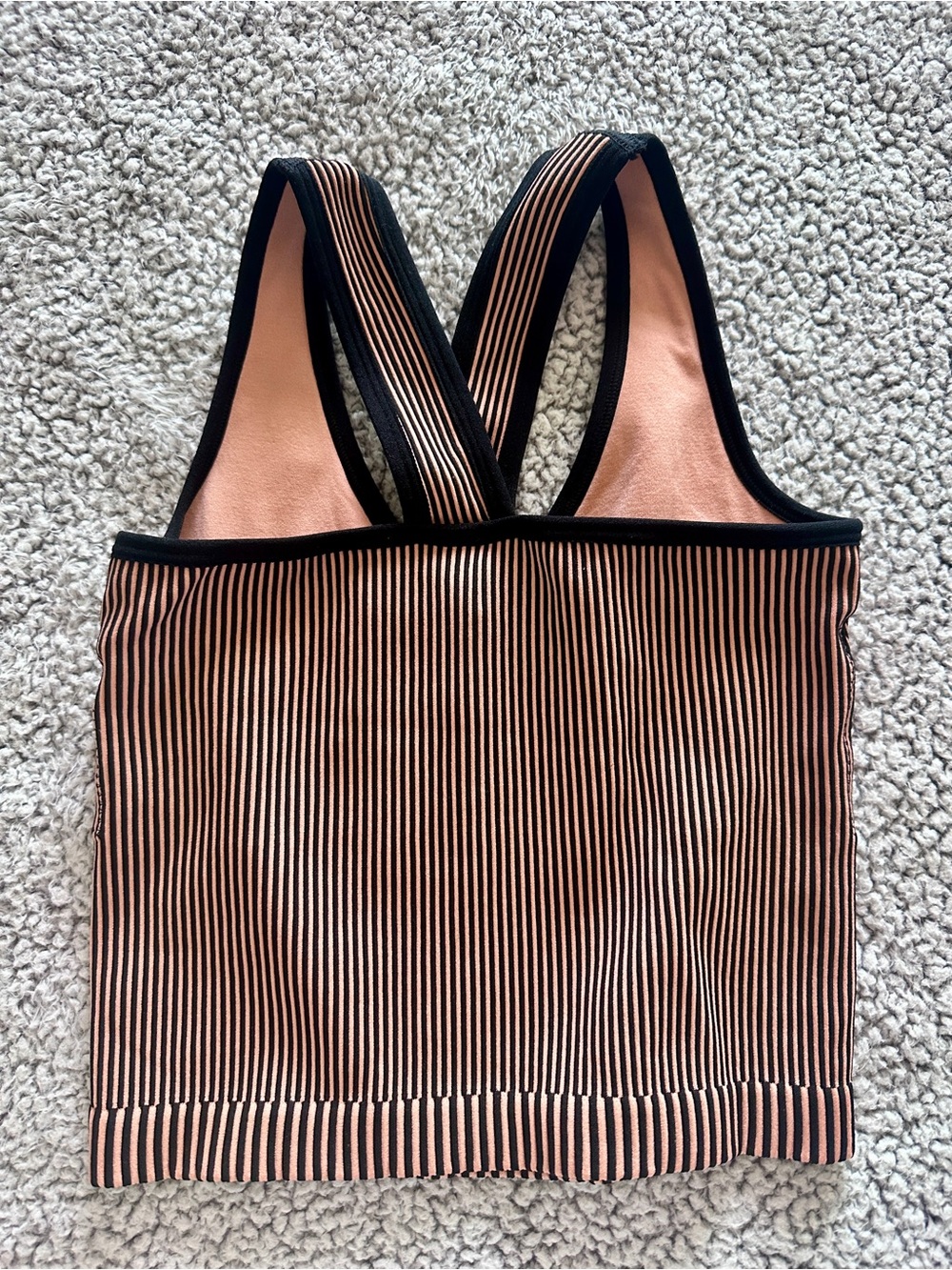 Striped Pink and Black Racerback Tank Top - Picture 2 of 6